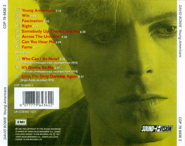 Young Americans — David Bowie back cover