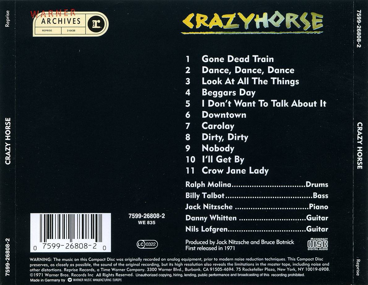 Crazy Horse — Crazy Horse back cover