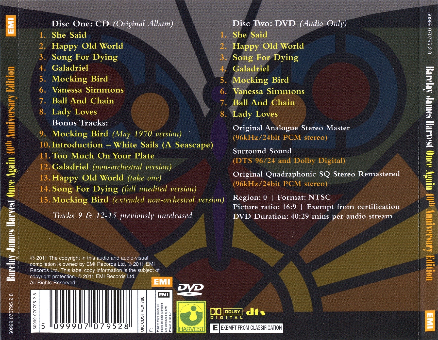 Once Again (40th Anniversary Edition) — Barclay James Harvest back cover