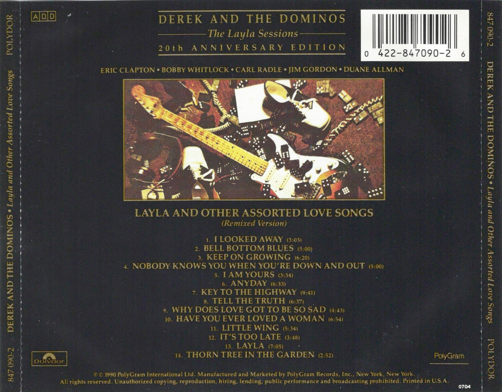 The Layla Sessions: 20th Anniversary Edition — Derek & the Dominos back cover
