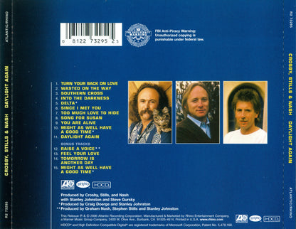Daylight Again — Crosby, Stills & Nash/Nash/The Stills back cover