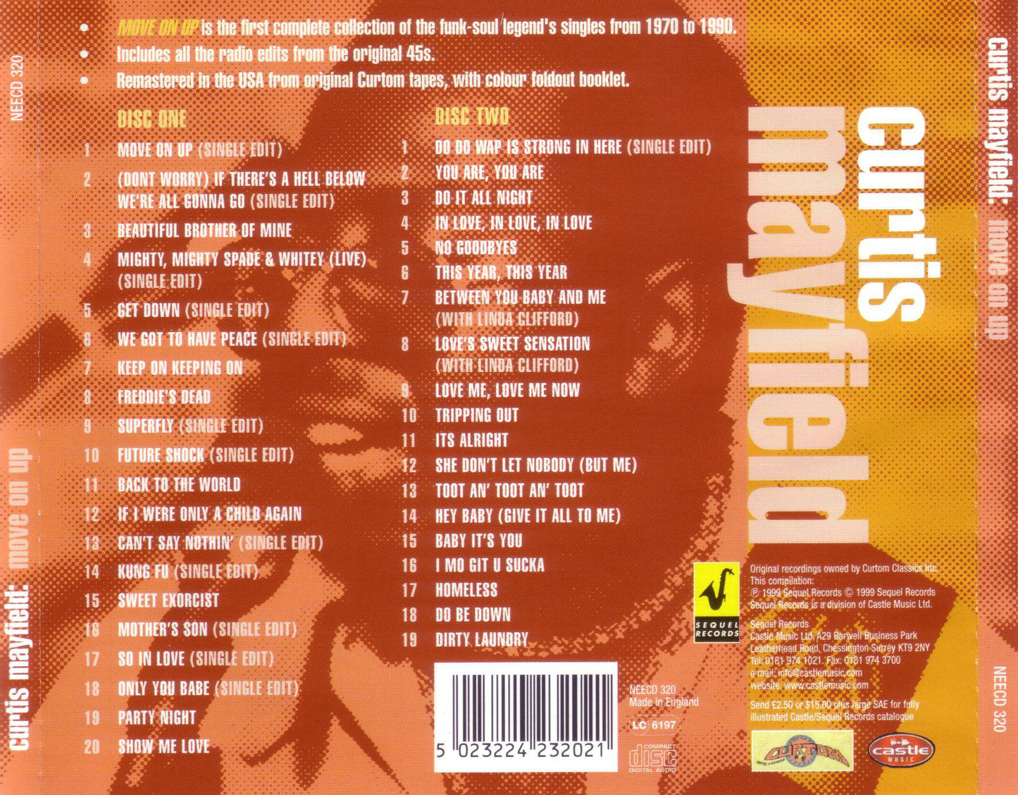 Move on Up: The Singles Anthology — Curtis Mayfield back cover
