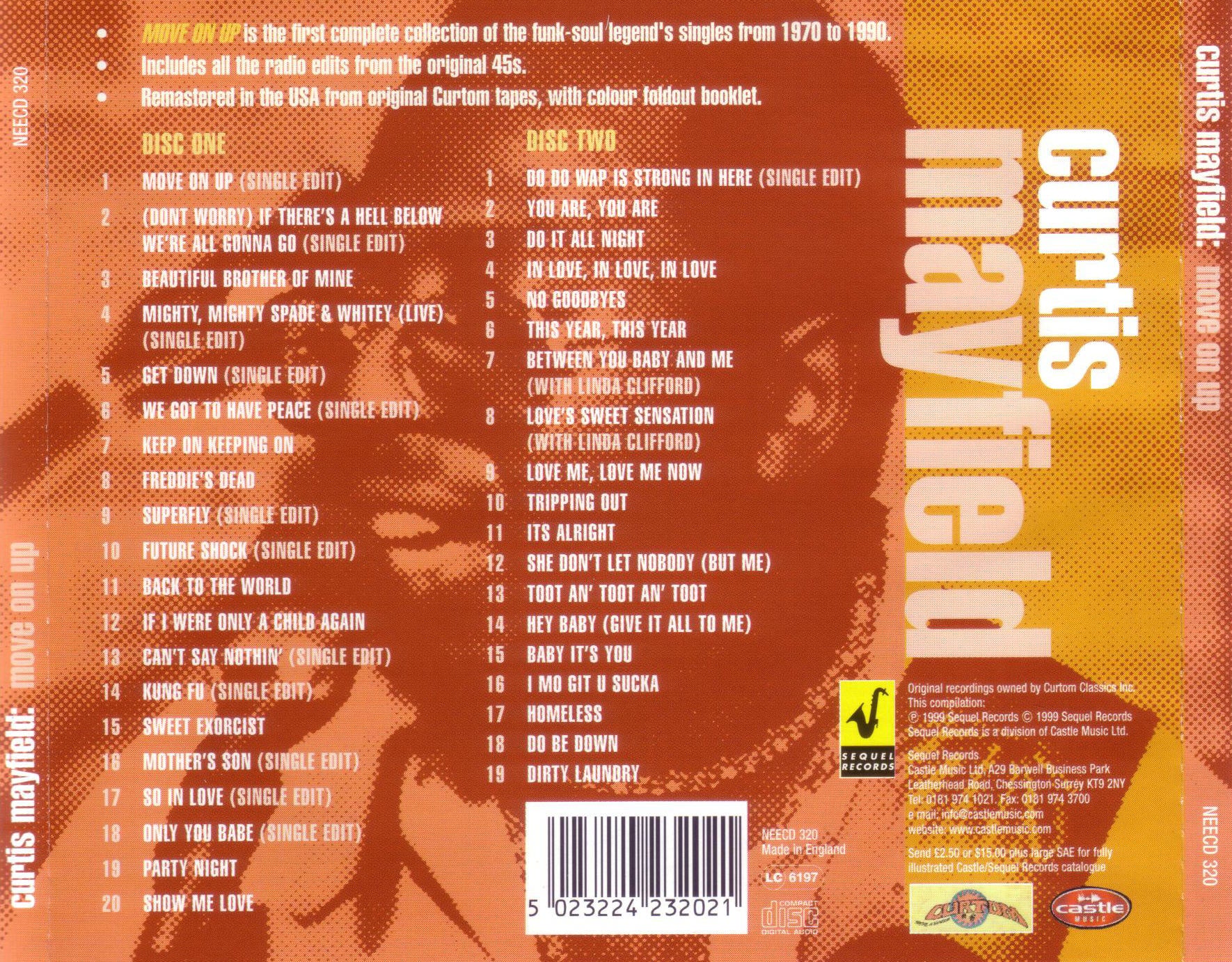 Move on Up: The Singles Anthology — Curtis Mayfield back cover