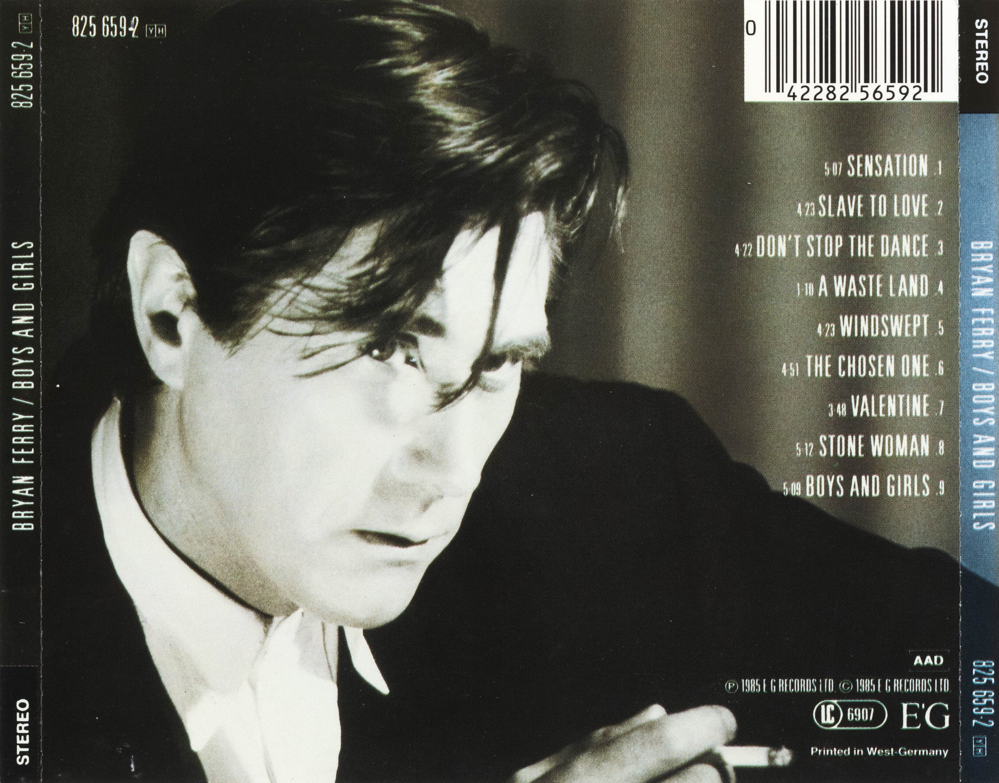 Boys and Girls — Bryan Ferry back cover