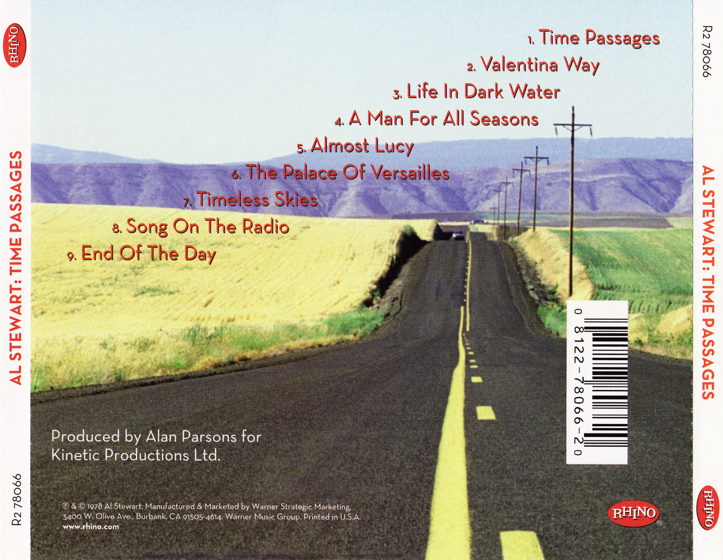 Time Passages — Al Stewart back cover
