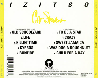 Izitso — Cat Stevens back cover