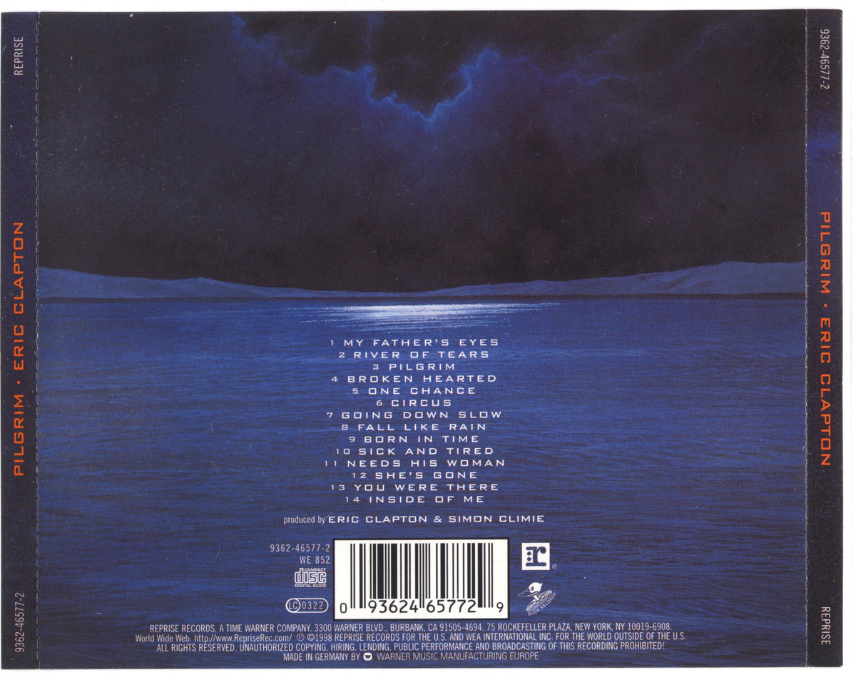 Pilgrim — Eric Clapton back cover