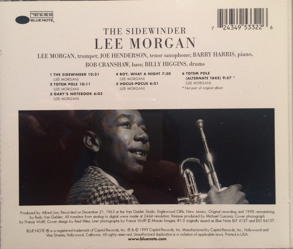 The Sidewinder — Lee Morgan back cover