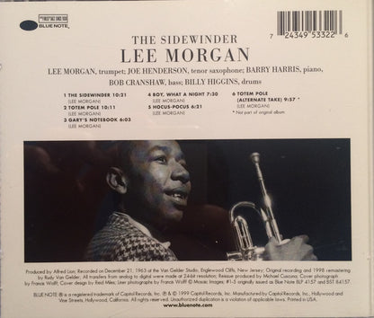 The Sidewinder — Lee Morgan back cover