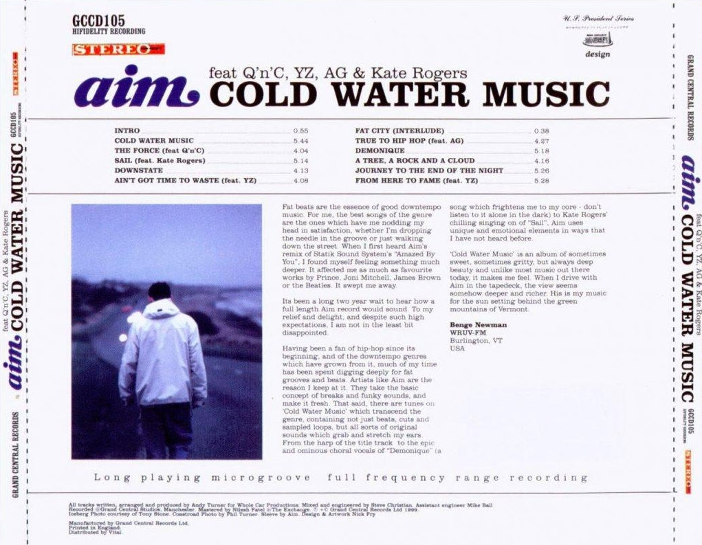 Cold Water Music — Aim back cover