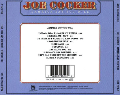 Jamaica Say You Will — Joe Cocker back cover