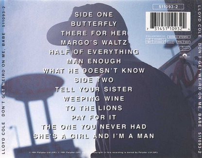 Don't Get Weird On Me Babe — Lloyd Cole back cover
