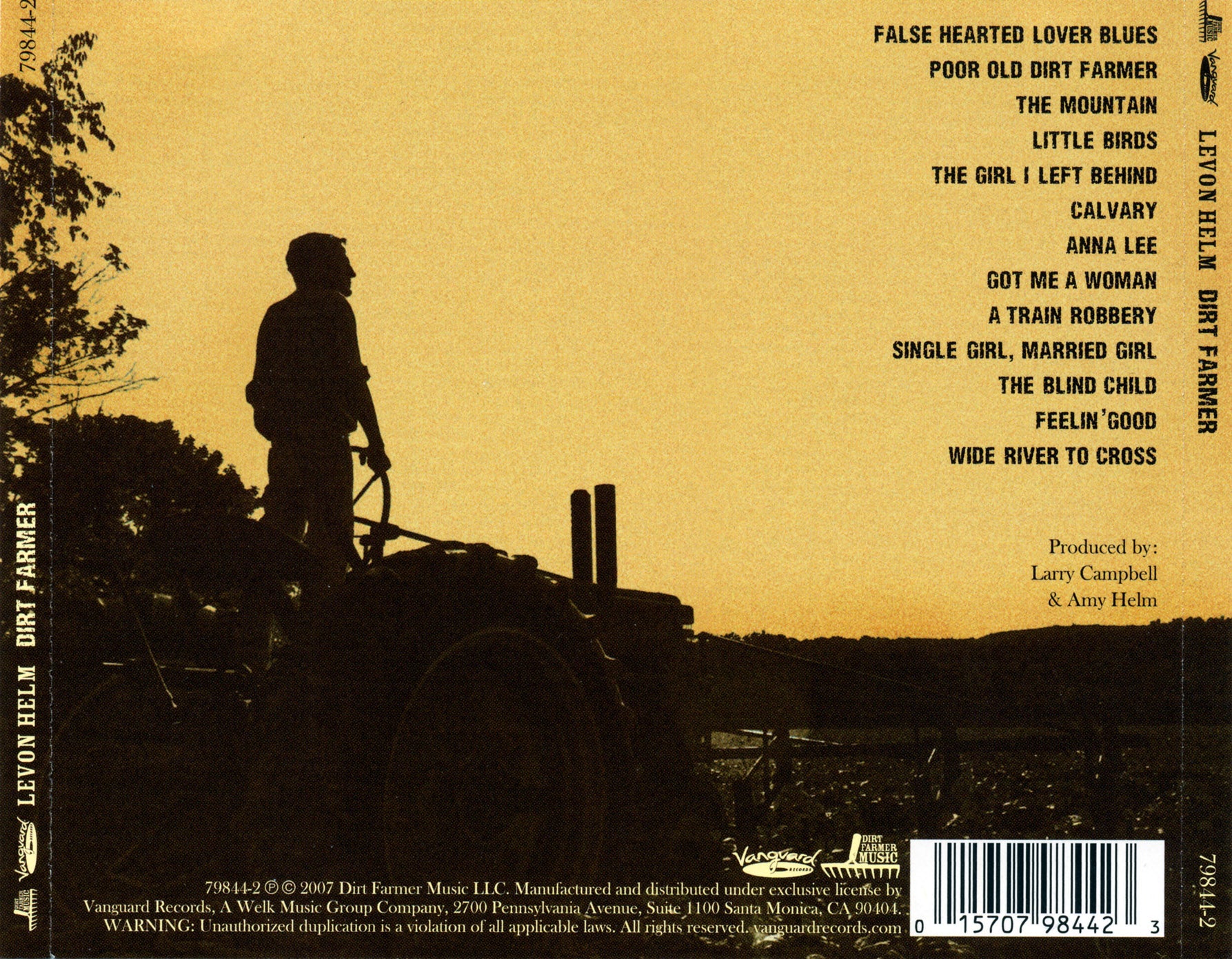 Dirt Farmer — Levon Helm back cover