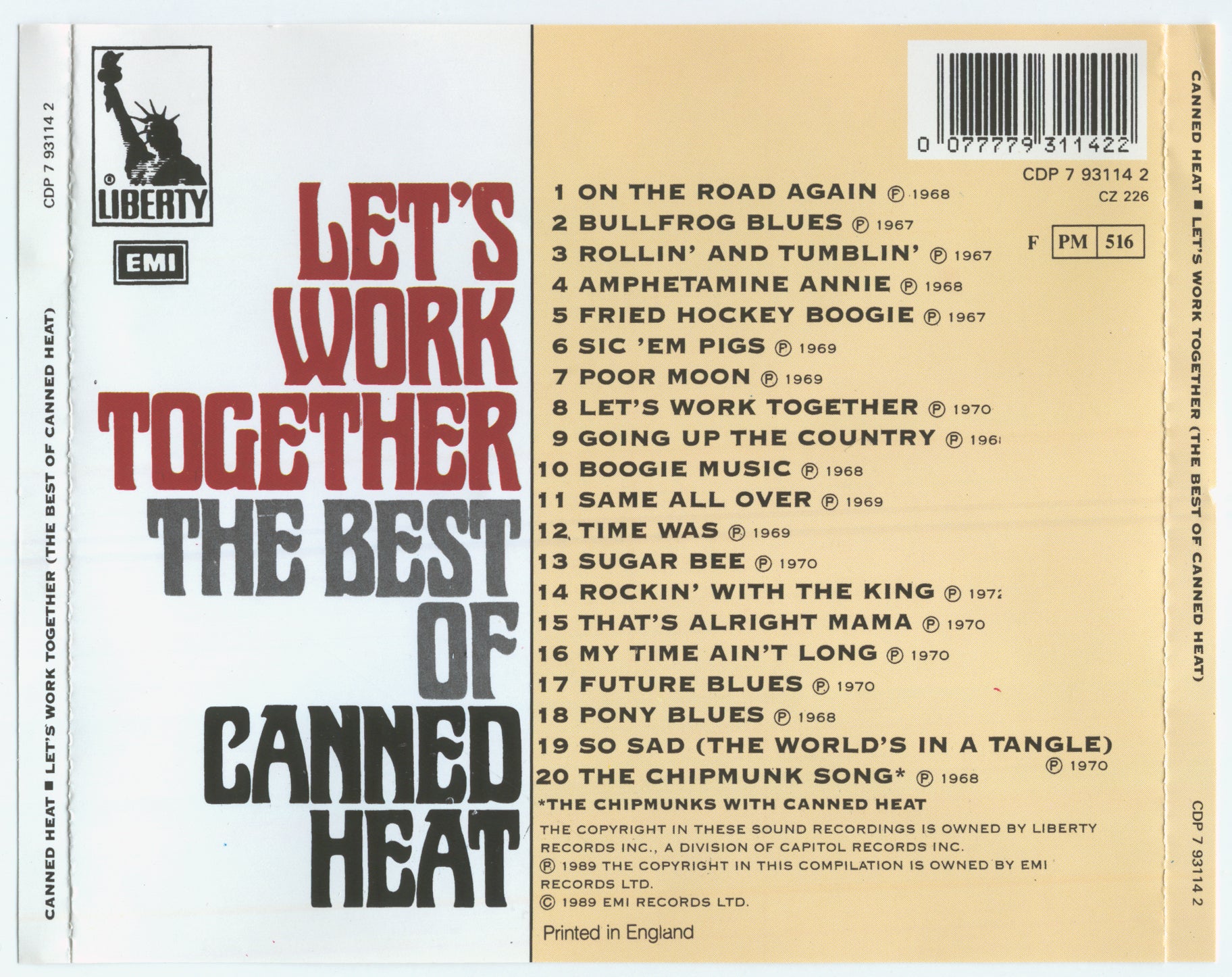 On the Road Again [EMI] — Canned Heat back cover