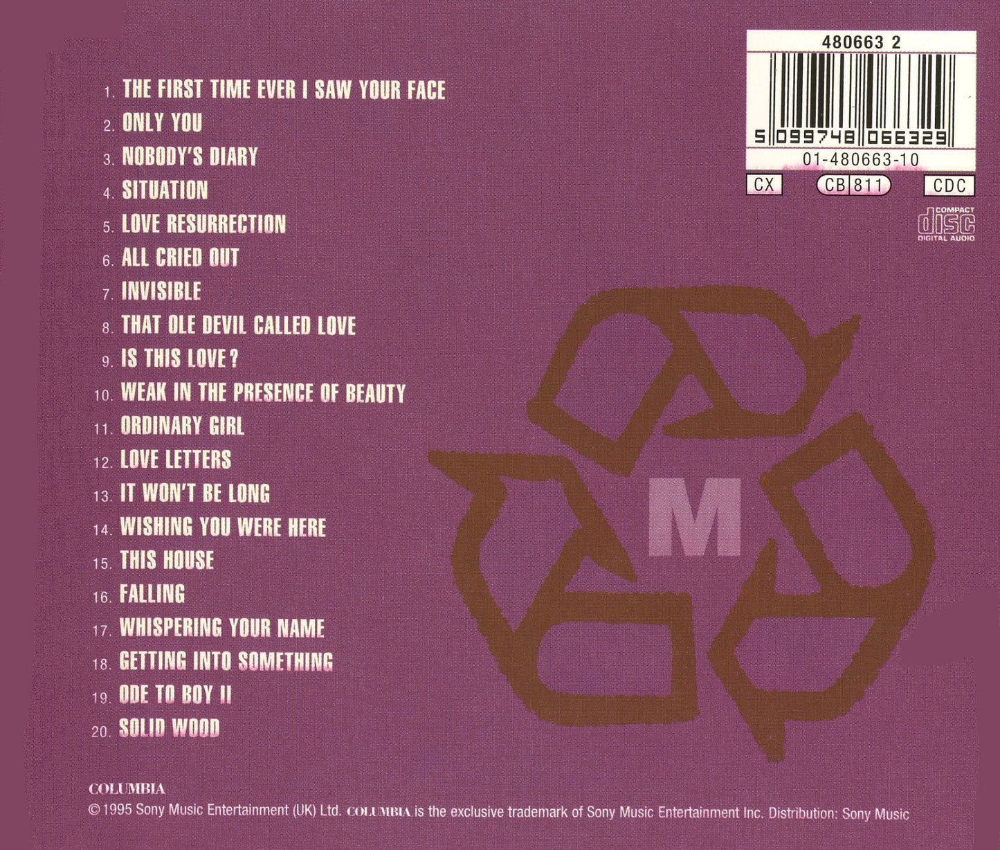 Singles — Alison Moyet back cover