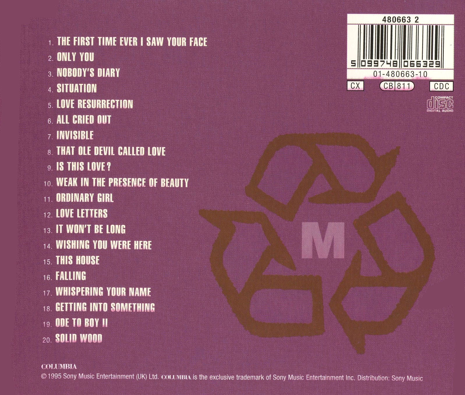 Singles — Alison Moyet back cover