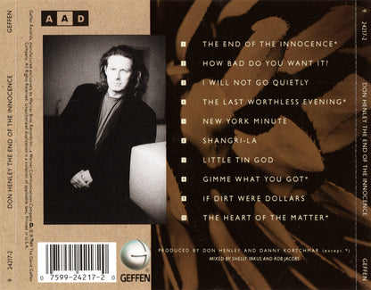 The End of the Innocence — Don Henley back cover
