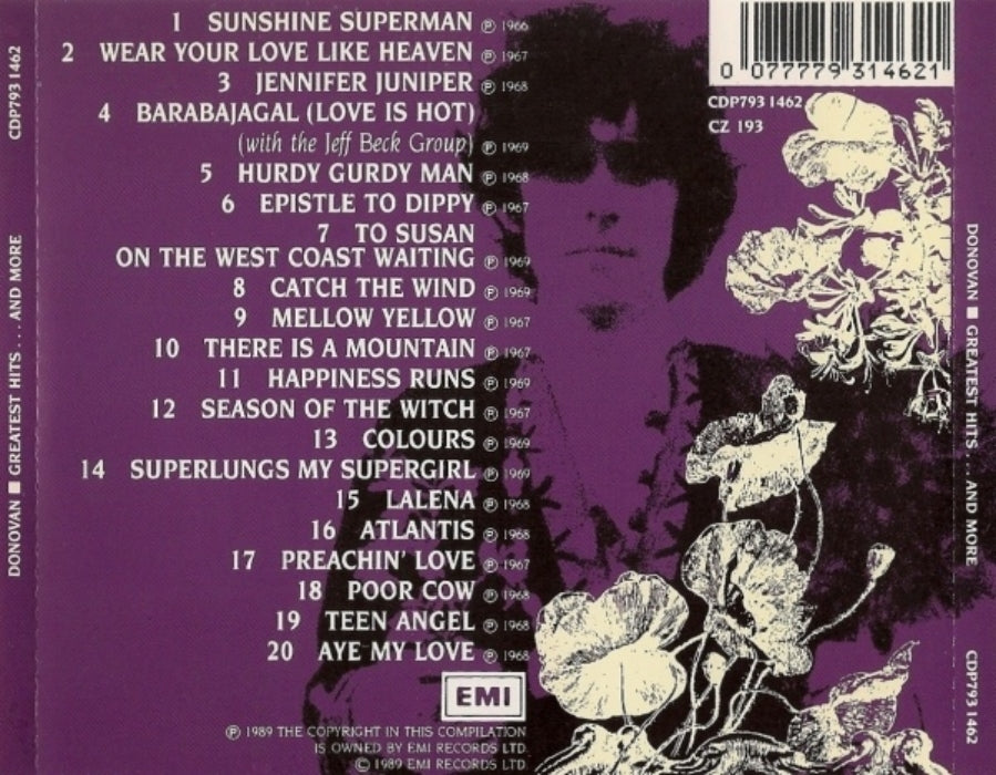 Greatest Hits and More [EMI] — Donovan back cover