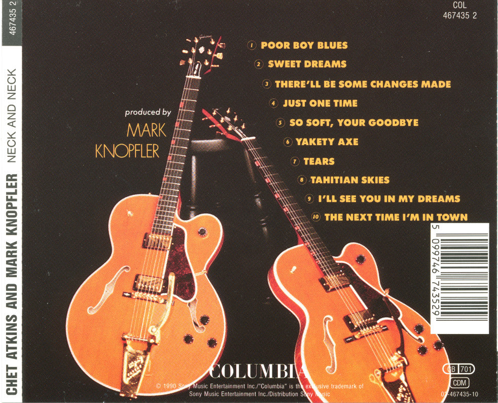 Neck and Neck — Chet Atkins/Mark Knopfler back cover