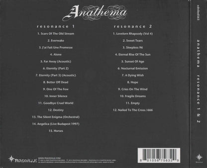 Resonance, Vol 1 &. 2 — Anathema back cover