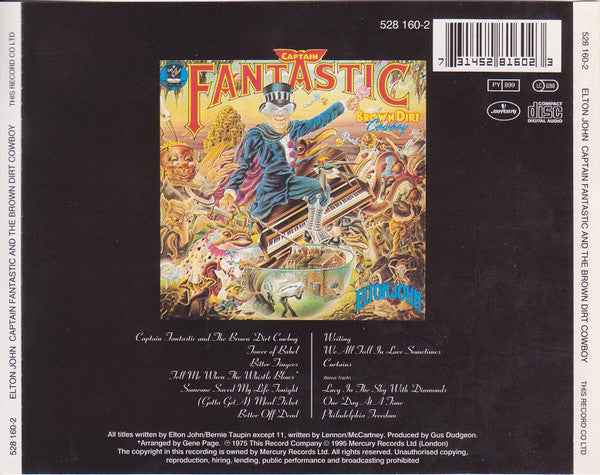 Captain Fantastic and the Brown Dirt Cowboy — Elton John back cover