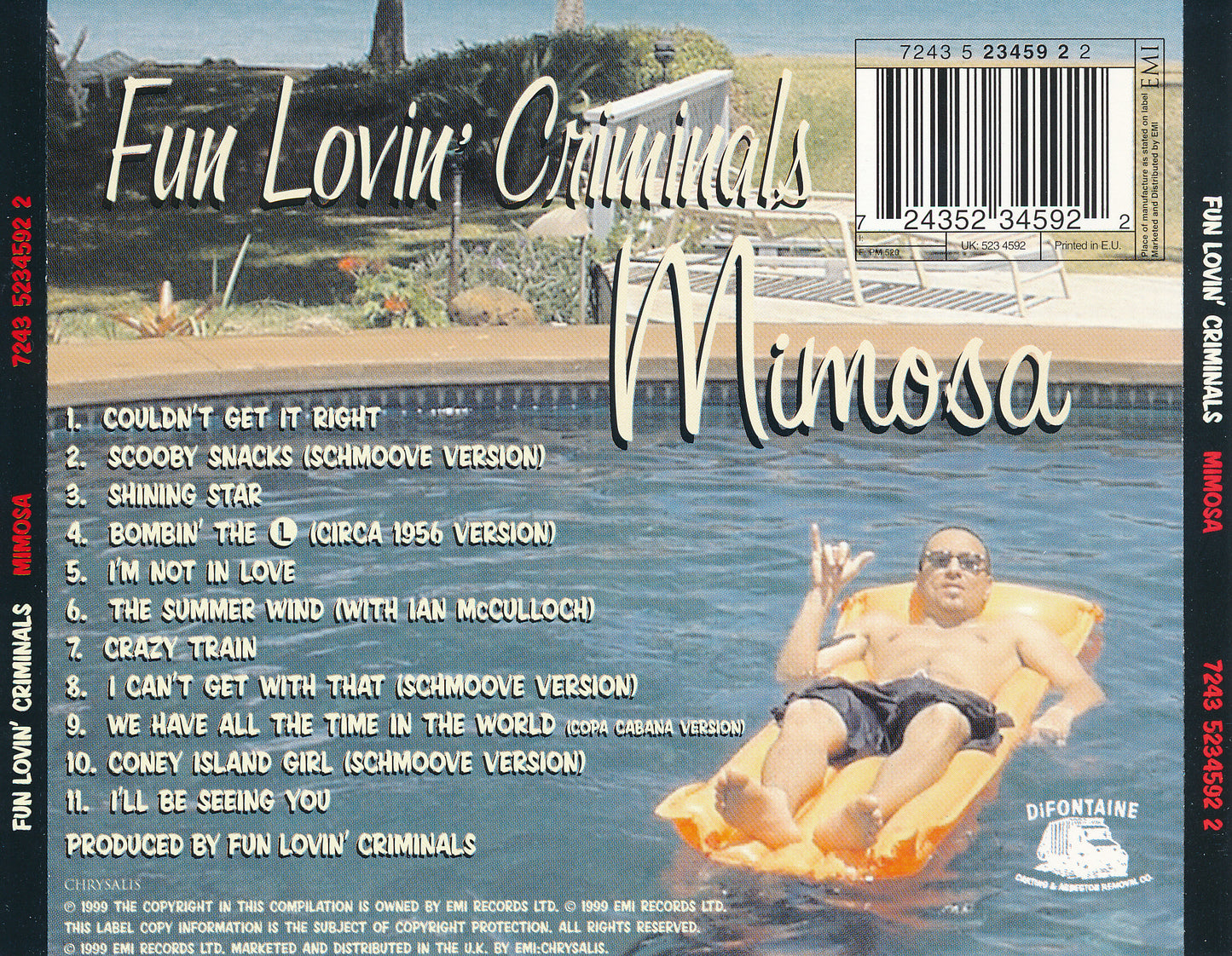Mimosa — Fun Lovin' Criminals back cover