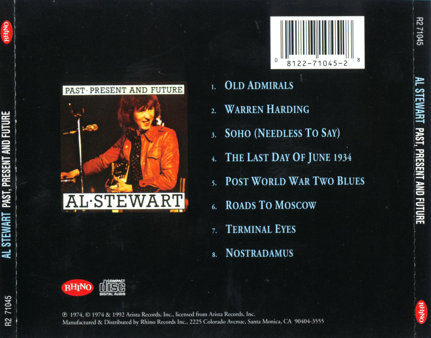 Past, Present and Future — Al Stewart back cover