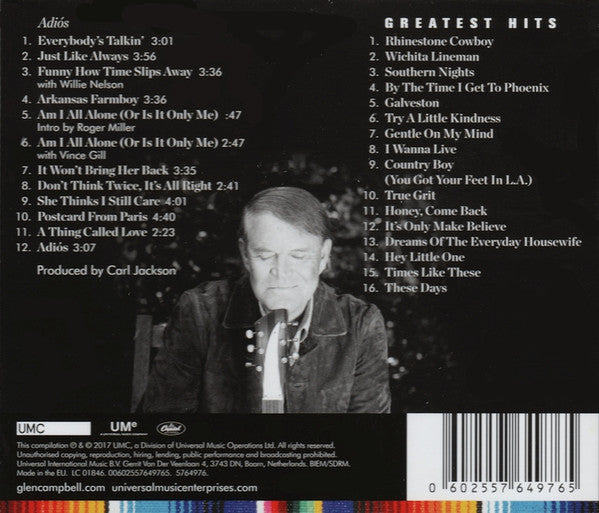 Adiós — Glen Campbell back cover