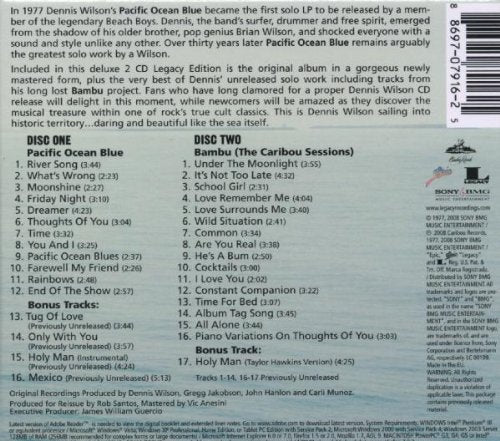 Pacific Ocean Blue — Dennis Wilson back cover