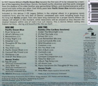 Pacific Ocean Blue — Dennis Wilson back cover