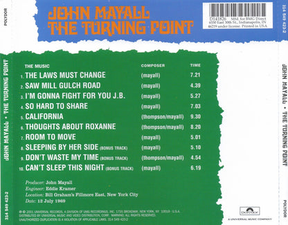 The Turning Point â€” John Mayall back cover