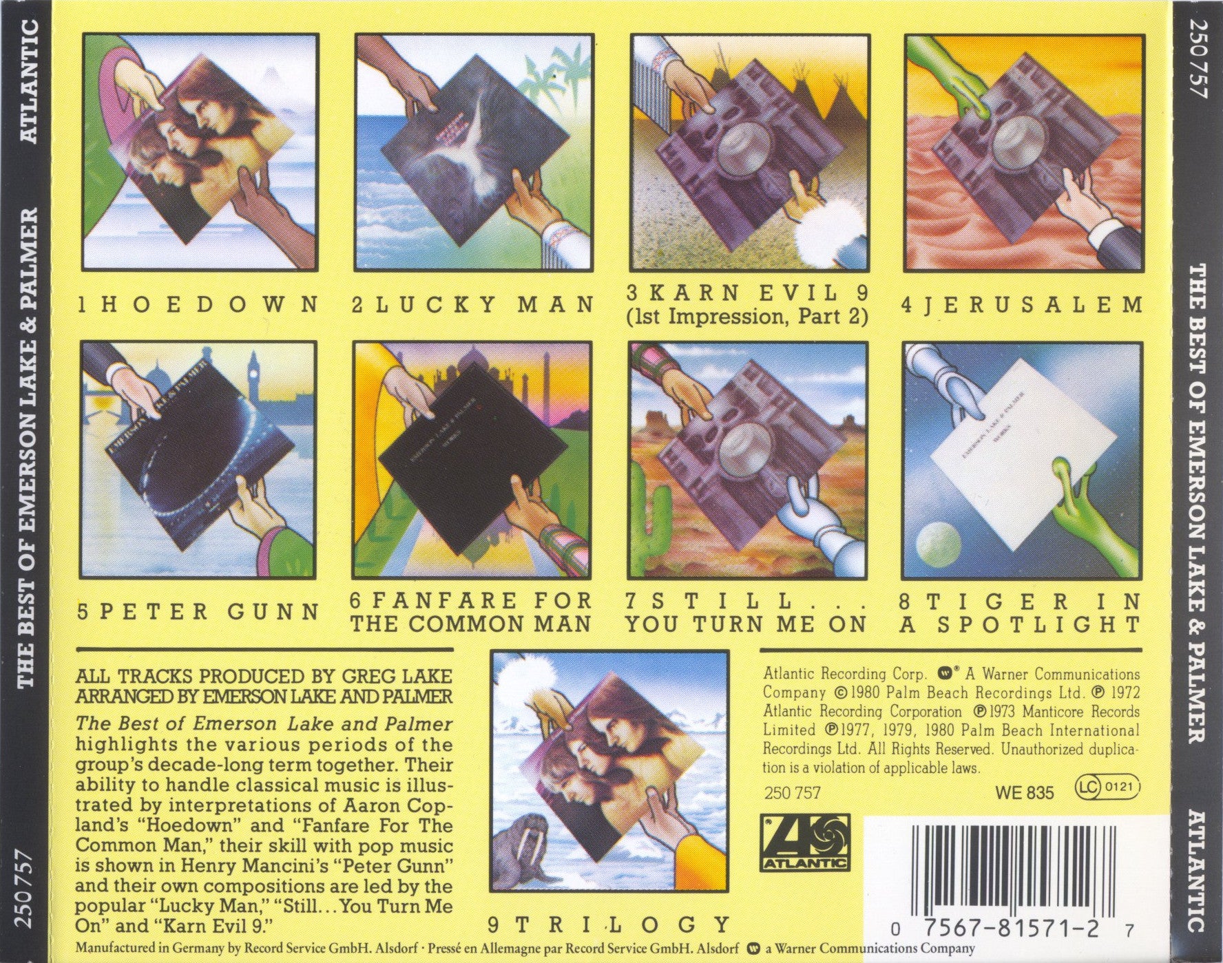 Trilogy — Emerson, Lake & Palmer back cover