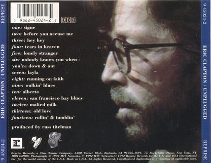 Unplugged — Eric Clapton back cover