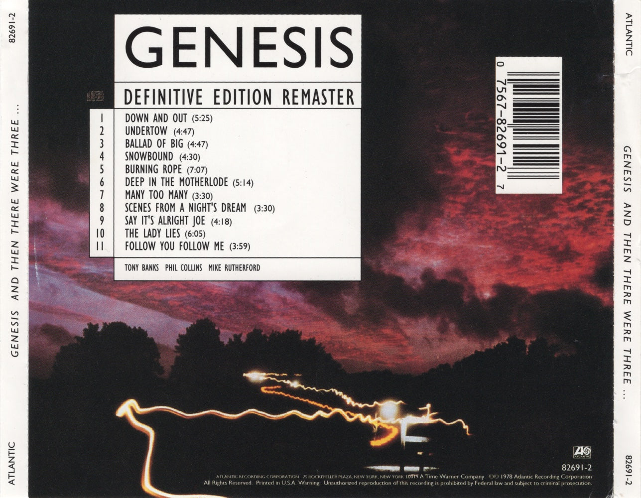 And Then There Were Three — Genesis back cover