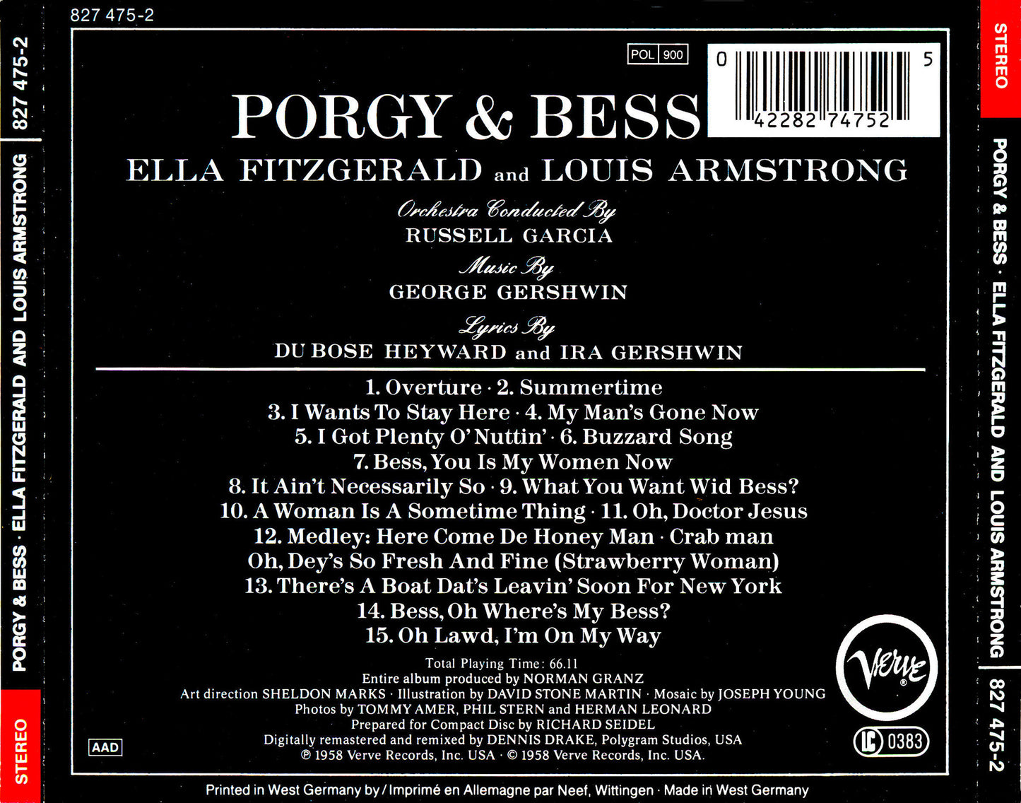 Porgy & Bess — Louis Armstrong & Ella Fitzgerald back cover