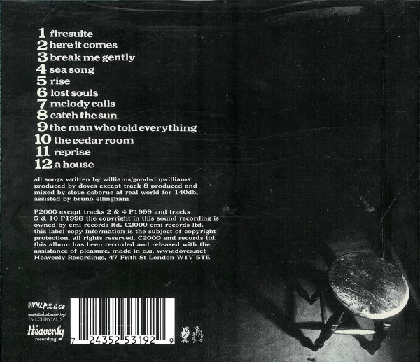 Lost Souls — Doves back cover