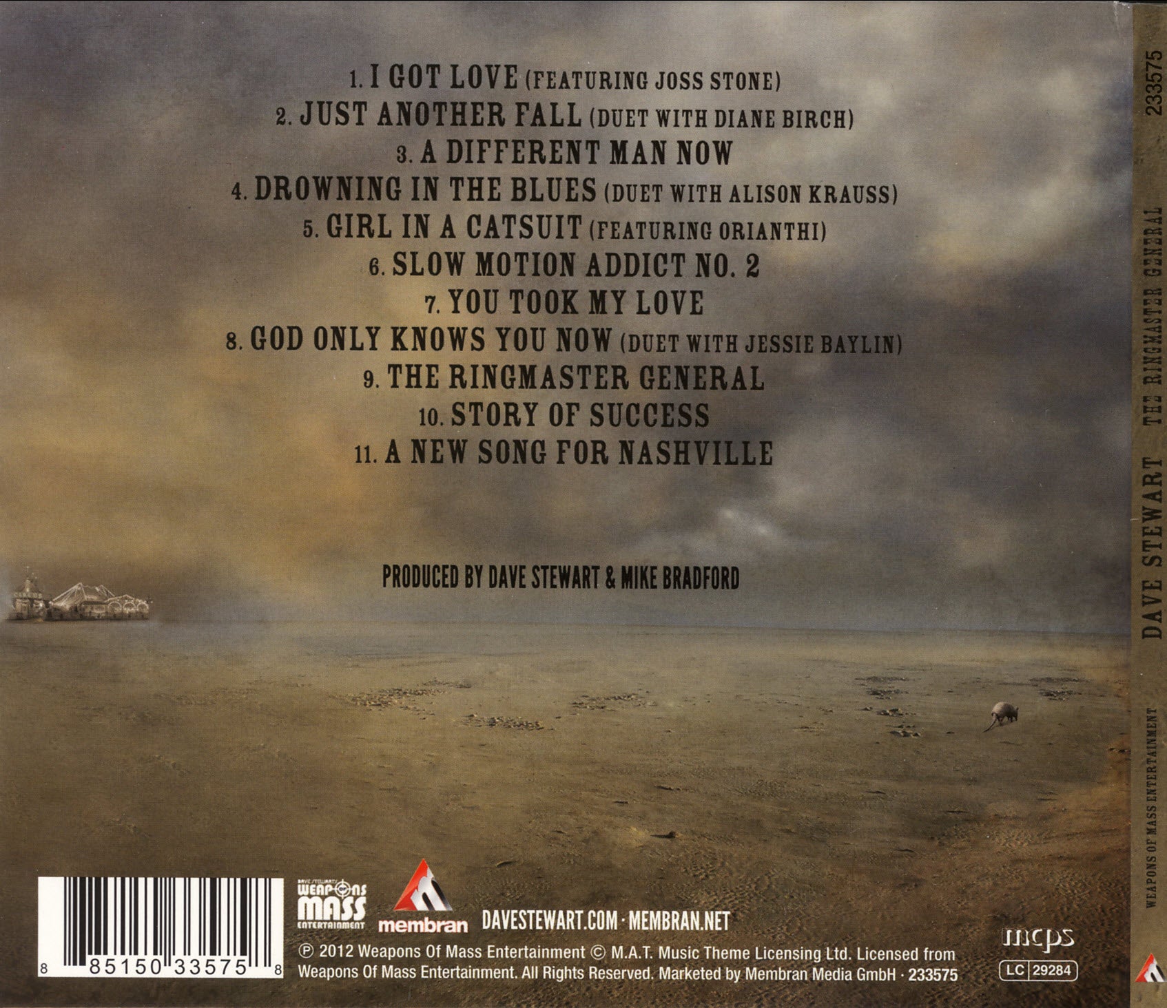 The Ringmaster General — Dave Stewart back cover