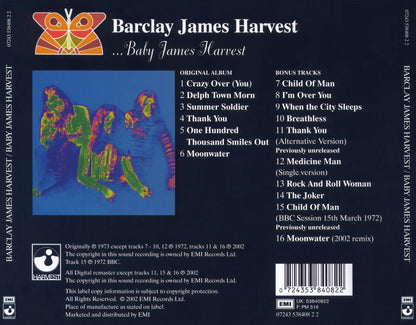 Baby James Harvest — Barclay James Harvest back cover