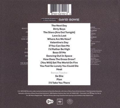 The Next Day [Deluxe Edition] — David Bowie back cover