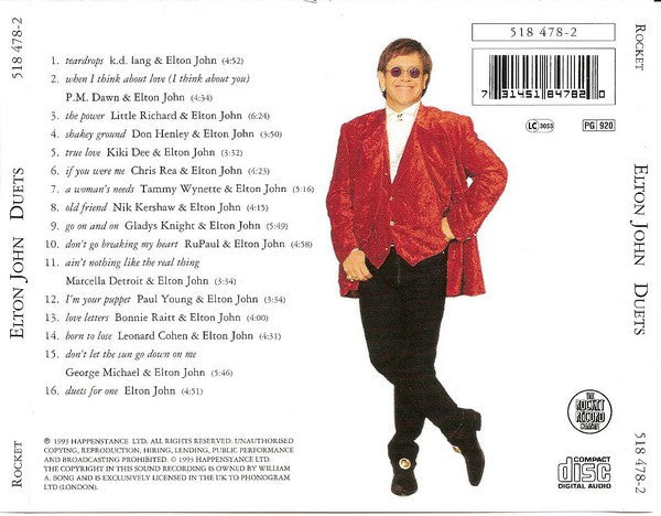 Duets — Elton John back cover