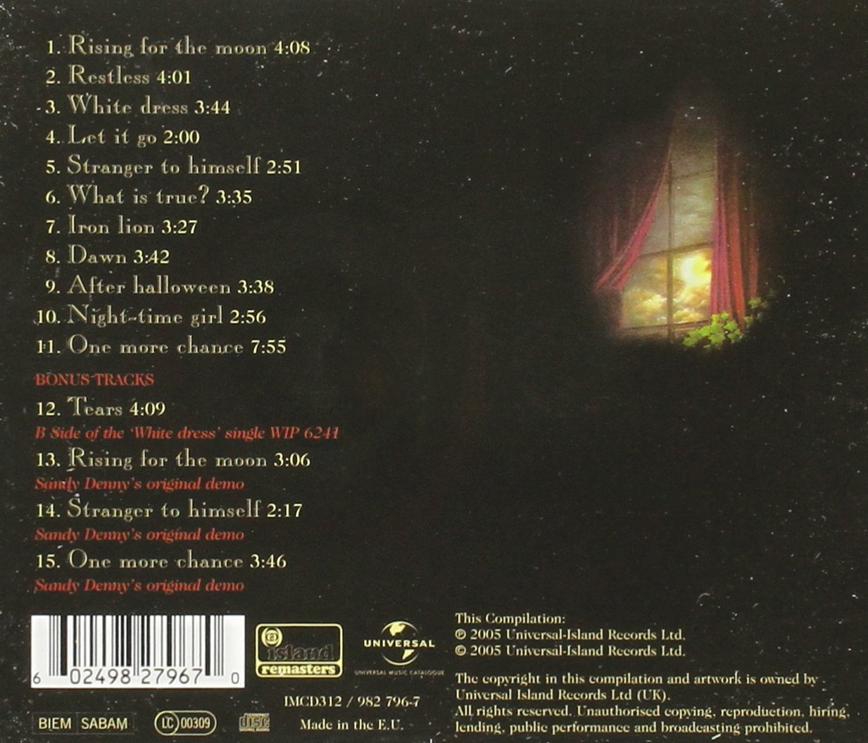 Rising for the Moon — Fairport Convention back cover