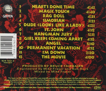 Permanent Vacation — Aerosmith back cover