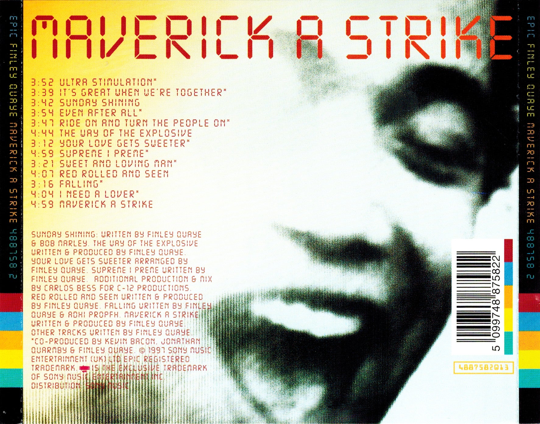 Maverick A Strike — Finley Quaye back cover