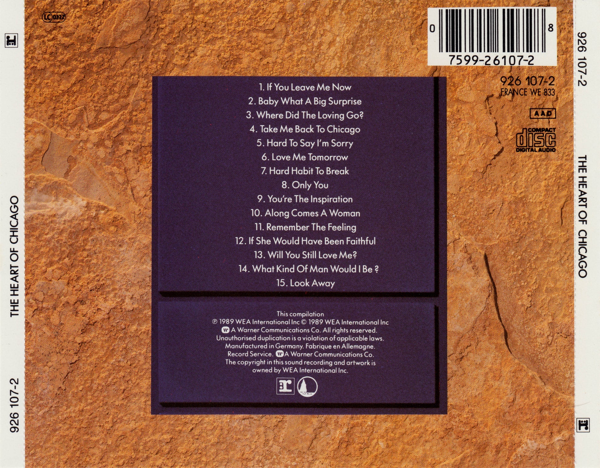 The Heart of...Chicago — Chicago back cover