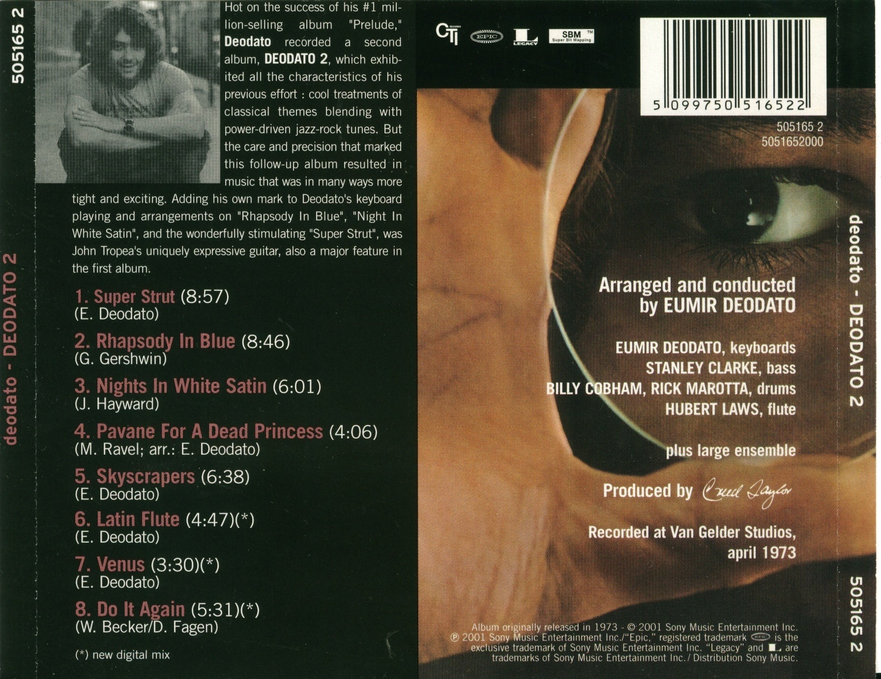 Deodato 2 [Bonus Tracks] — Deodato back cover
