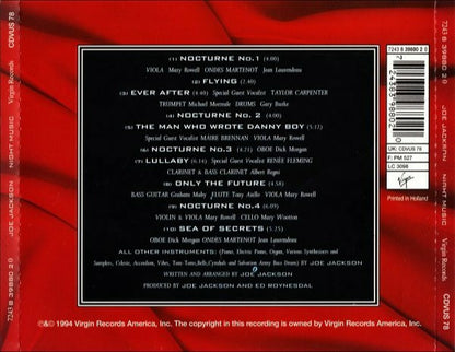 Night Music — Joe Jackson back cover