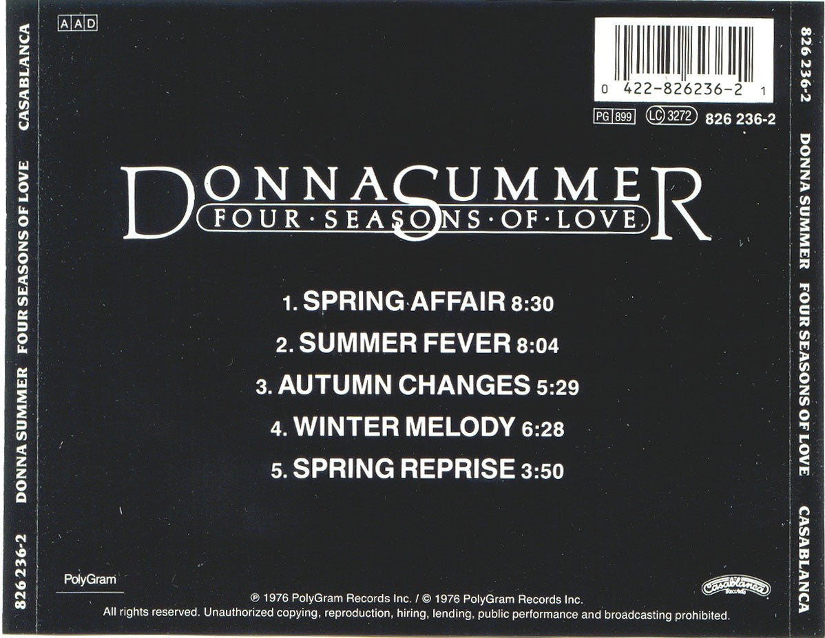 Four Seasons Of Love — Donna Summer back cover