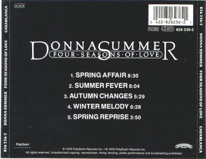 Four Seasons Of Love — Donna Summer back cover