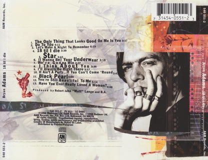 18 Til I Die — Bryan Adams back cover