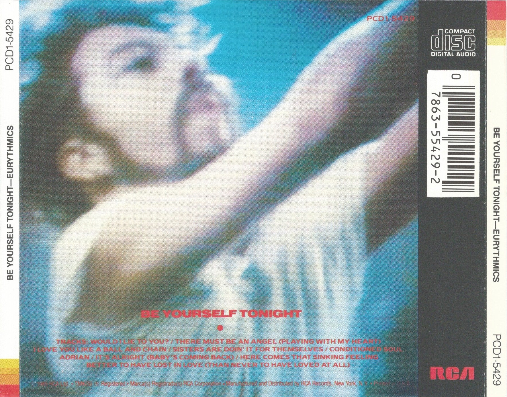 Be Yourself Tonight — Eurythmics back cover